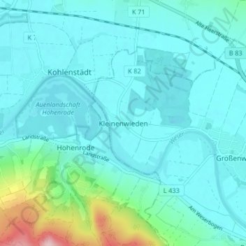 Kleinenwieden topographic map, elevation, terrain