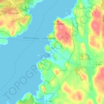 Skår topographic map, elevation, terrain