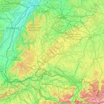 Großer Heuberg topographic map, elevation, terrain