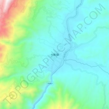 Kasi topographic map, elevation, terrain