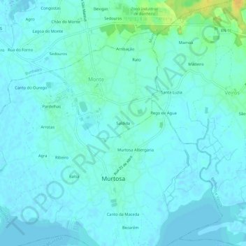 Saldida topographic map, elevation, terrain