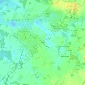 Le Chêne topographic map, elevation, terrain