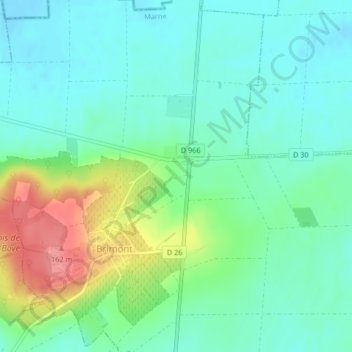 Landau topographic map, elevation, terrain