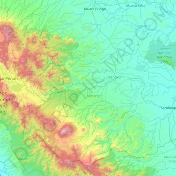 Renah Pembarap topographic map, elevation, terrain