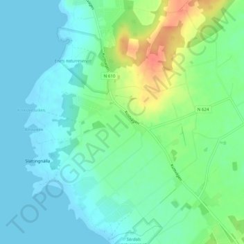 Särdal topographic map, elevation, terrain