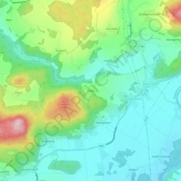 Haag topographic map, elevation, terrain