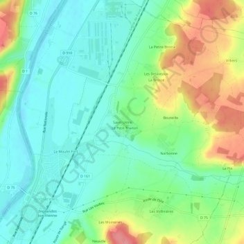 Saint-Ustre topographic map, elevation, terrain