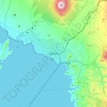 Goma topographic map, elevation, terrain