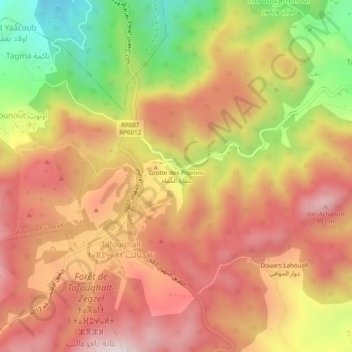 Grotte des Pigeons topographic map, elevation, terrain