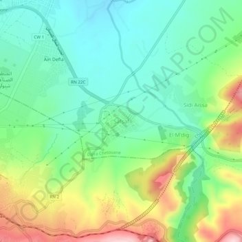 Safsaf topographic map, elevation, terrain