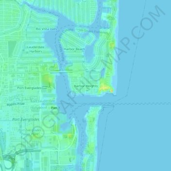 Harbor Heights topographic map, elevation, terrain