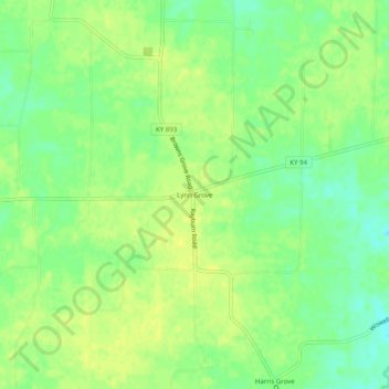 Lynn Grove topographic map, elevation, terrain