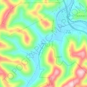 Timsley topographic map, elevation, terrain