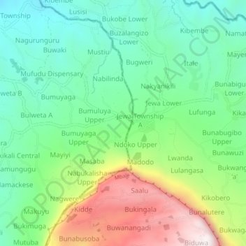 Makuyu topographic map, elevation, terrain