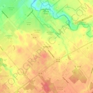 Springvale topographic map, elevation, terrain