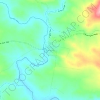 Dalgety topographic map, elevation, terrain