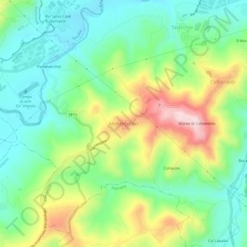 Montefabbri topographic map, elevation, terrain