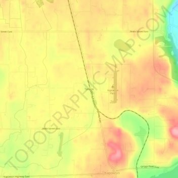 Tanwax topographic map, elevation, terrain