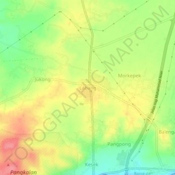 Labang topographic map, elevation, terrain