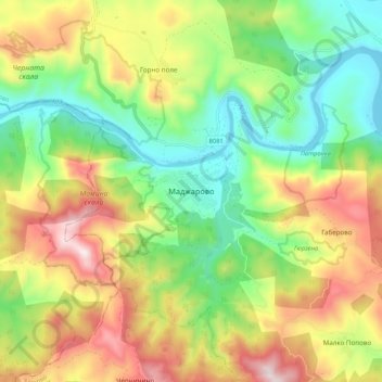 Madzharovo topographic map, elevation, terrain