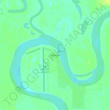 McGrath topographic map, elevation, terrain