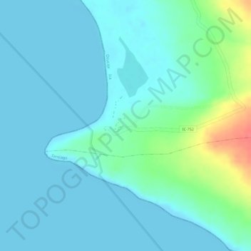 Punta Lomitas topographic map, elevation, terrain