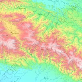 Distrik Walma topographic map, elevation, terrain