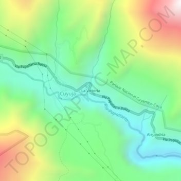 La Victoria topographic map, elevation, terrain