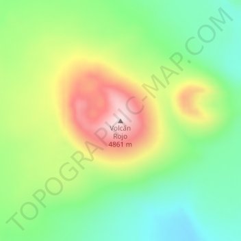 Volcán Rojo topographic map, elevation, terrain