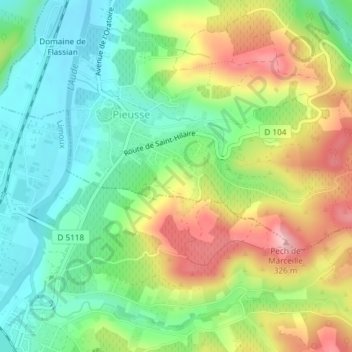 Coumo-Nivert topographic map, elevation, terrain