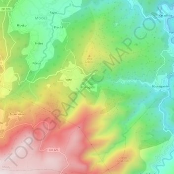 Pedrogão topographic map, elevation, terrain