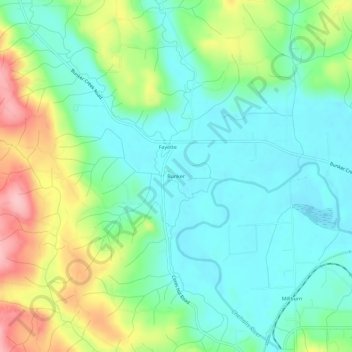 Bunker topographic map, elevation, terrain