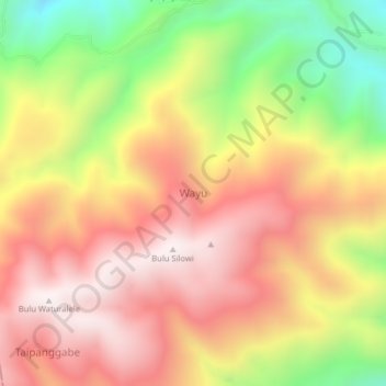 Wayu topographic map, elevation, terrain
