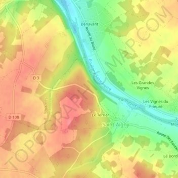 La Vichère topographic map, elevation, terrain