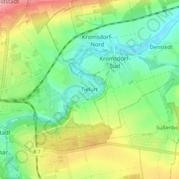 Tiefurt topographic map, elevation, terrain