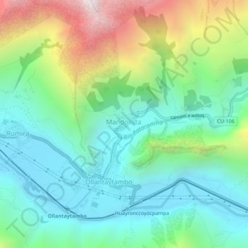 Bandolista topographic map, elevation, terrain