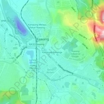 Kampung Kenanga topographic map, elevation, terrain