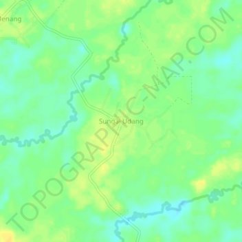 Sungai Udang topographic map, elevation, terrain