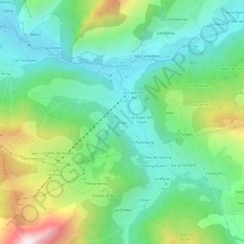 Frogy topographic map, elevation, terrain