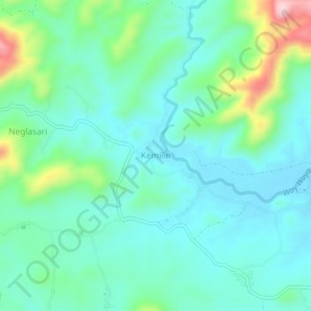 Kemilin topographic map, elevation, terrain