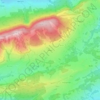 Diepolz topographic map, elevation, terrain