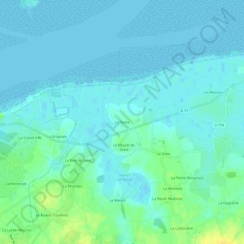 Le Tertre topographic map, elevation, terrain