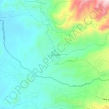 Córdoba topographic map, elevation, terrain