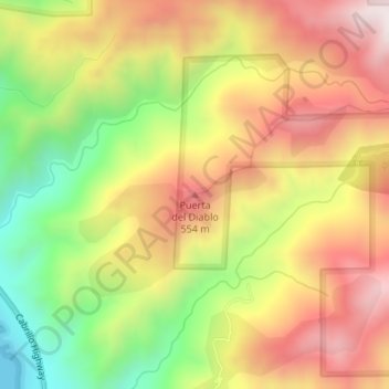 Puerta del Diablo topographic map, elevation, terrain