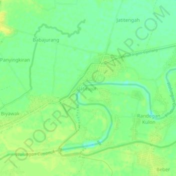 Jatitujuh topographic map, elevation, terrain