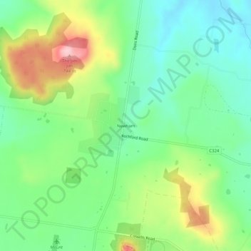 Newham topographic map, elevation, terrain