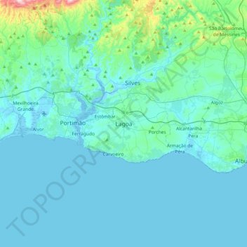 Lagoa topographic map, elevation, terrain