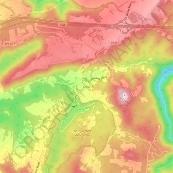 Crow topographic map, elevation, terrain
