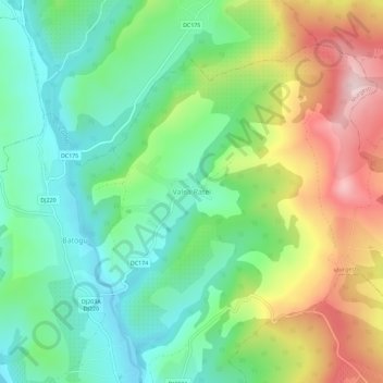 Valea Ratei topographic map, elevation, terrain