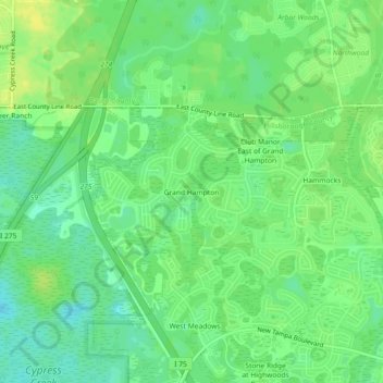 Grand Hampton topographic map, elevation, terrain